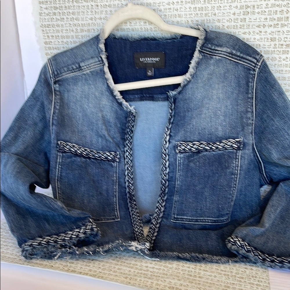 Liverpool Los Angeles Blue Denim Jacket Size XL